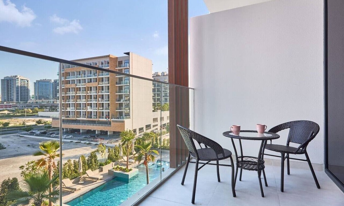 Al Barsha Apartment | Chic Studio | Pool View Balcony | Avelon Arjan