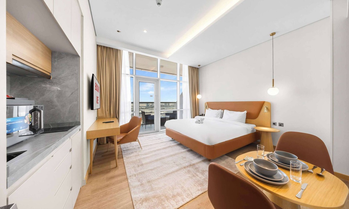 Jumeirah Village Triangle Apartment | Free housekeeping visits during your stay - StayShort - Stunning Studio in JVT Sleeps 2 with Balcony!