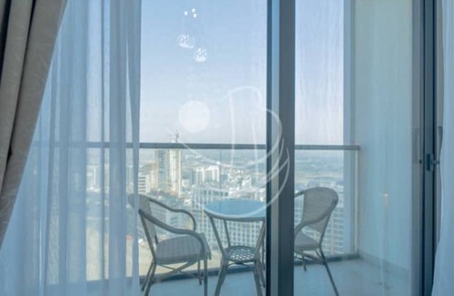 Dubai Apartment | Chic 1-bedroom apartment in pleasant Hartland Waves with AC, fitness room, WiFi