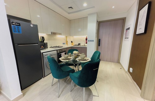 Nad Al Sheba Apartment | Meydan Luxury: Stylish 1BR with Pool & Canal Views-612