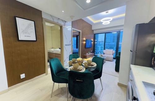 Nad Al Sheba Apartment | Meydan Luxury: Stylish 1BR with Pool & Canal Views-612