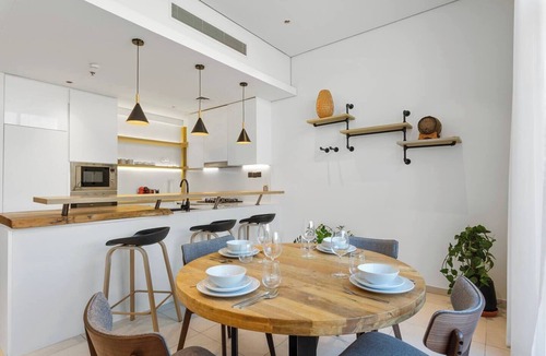 Jumeirah Village Circle Apartment | Urban Chic 1 Bedroom w/big Balcony Kitchen in JVC