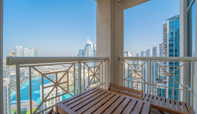 Burj Khalifa View Downtown Dubai Lit Apartment