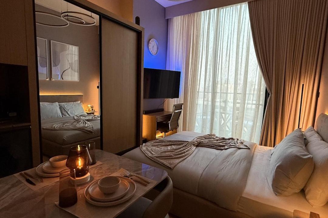 Jumeirah Village Circle Apartment | Luxury Style Studio In JVC Balcony Pool & Gym
