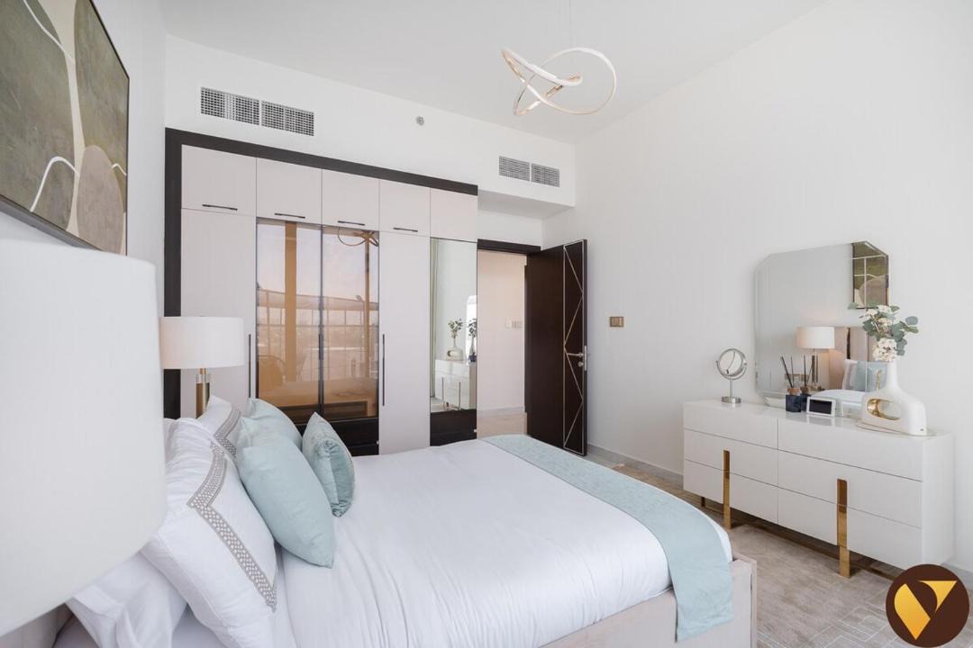 Dubai Apartment | Vogue Vacation Homes, Al Furjan Gemz by Danube near Ibn Battuta Mall, Two Bedroom Apartment with Balcony, Vibrant Community and City View, Access to all amenities