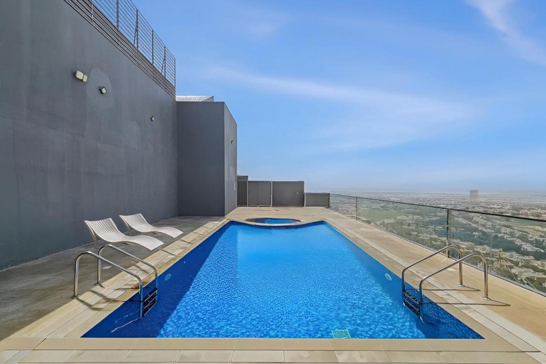 Dubai Sports City Apartment | New 1BR with Rooftop Pool and Amazing View
