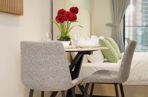 Jumeirah Village Circle Apartment | Modern Studio with Balcony Views of FIVE Hotels