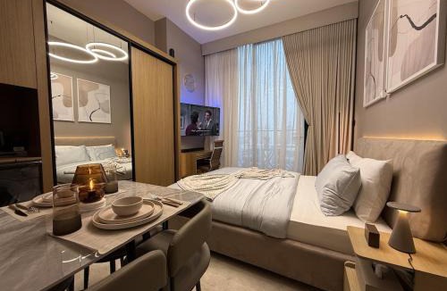 Jumeirah Village Circle Apartment | Luxury Style Studio In JVC Balcony Pool & Gym