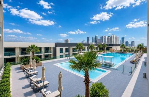 Al Hamriya Apartment | Seaside Modern 1BR Apartment at Blue Bay Walk, Pool & Beach