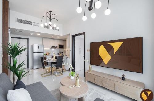 Al Barsha Apartment | Vogue Vacation Homes, Arjan Skyz by Danube near Miracle Garden, One Bedroom Apartment with Balcony, City and Garden View, Access to all Amenities