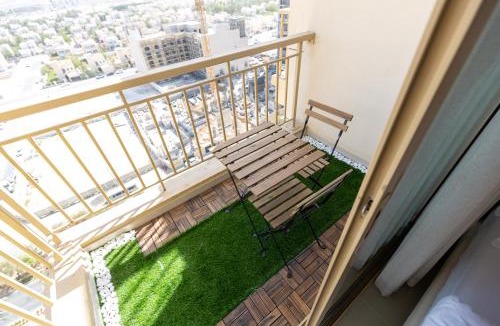 Jumeirah Village Circle Apartment | Serene studio apartment with Burj Khalifa view in Jumairah Village Circle JVC