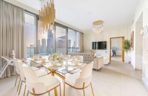 Bur Dubai Apartment | Elegant 4BR Apartment with Burj Khalifa and Fountain Views Connected to Dubai Mall