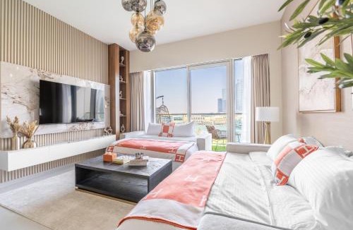 Downtown Dubai Apartment | Hermes-Style 2BR, Full Burj Khalifa View - Infinity Pool - Full Fountain View