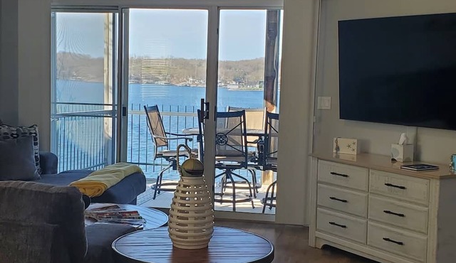 FANTASTIC MAIN CHANNEL VIEW from Renovated Waterfront 3BR/2BA Top Floor Condo in Lake Ozark