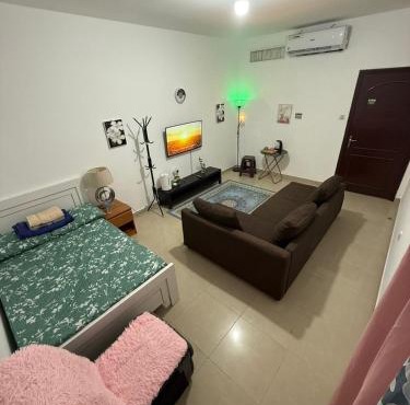 Room with toilet and tv for couple